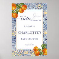 Welkomstbord voor Little Cutie Baby Shower tegel