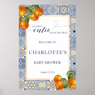 Welkomstbord voor Little Cutie Baby Shower tegel Poster