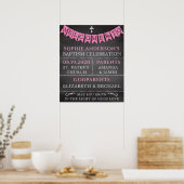 Welkomstbord voor moderne meisjesbaptisme poster (Keuken)
