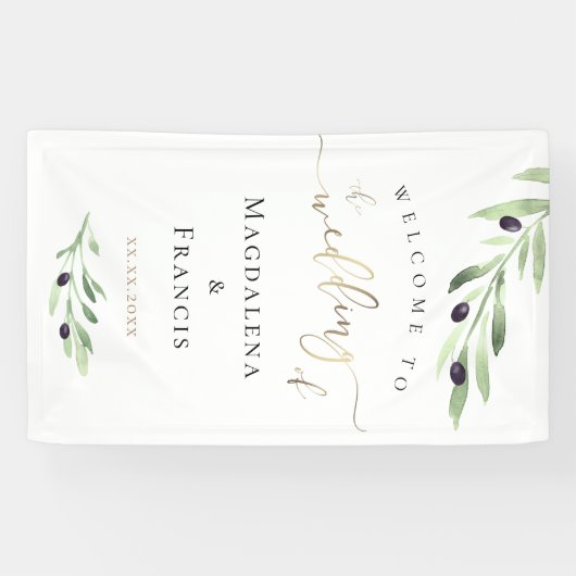 welkomstbord voor olijffilialen spandoek (Horizontaal)