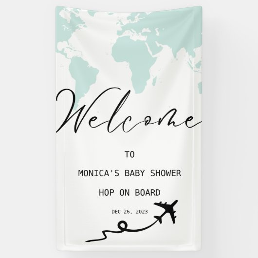 Welkomstbord voor reiskaartje Baby shower Spandoek (Verticaal)