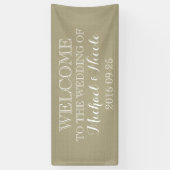 Welkomstbord voor Rustic Burlap Wedding Spandoek (Verticaal)