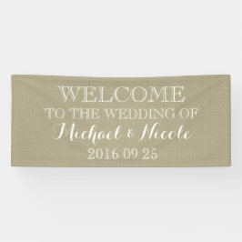 Welkomstbord voor Rustic Burlap Wedding Spandoek