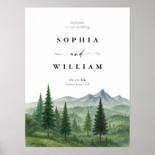 Welkomstbord voor Rustic Mountain Wedding Poster