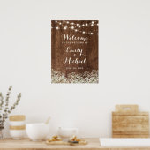 Welkomstbord voor Rustic Wood Baby's met een groot Poster (Keuken)