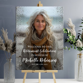 Welkomstbord voor verjaardagsfeest met foto poster