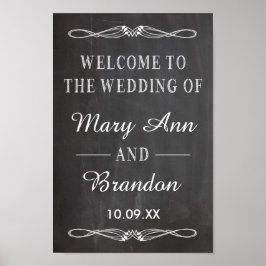 Welkomstbord voor verticaal bruiloft poster