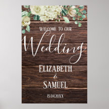 Welkomstbord voor waterverf van hout met roestvrij