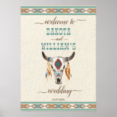 Welkomstbord voor westerne boho bruiloft poster (Voorkant)