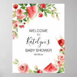Welkomstbord voor zomerfruit en Baby shower Greene Poster
