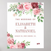 Welkomstbord voor zomerrozen poster (Voorkant)