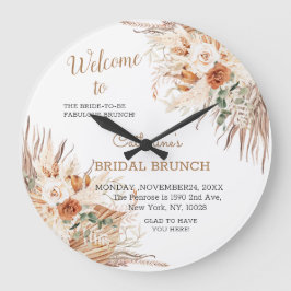 Welkomstbord Wandklok voor Boho Vrijgezellenfeest