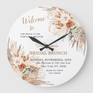 Welkomstbord Wandklok voor Boho Vrijgezellenfeest