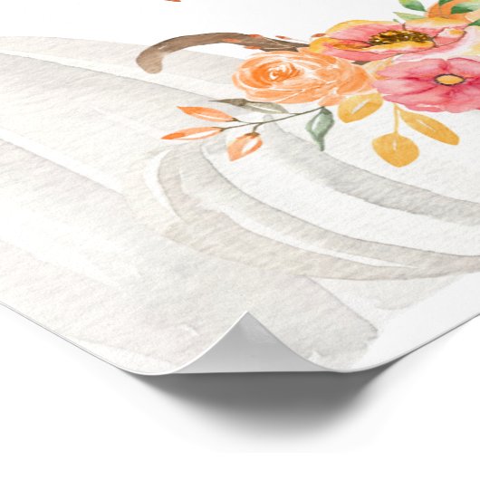 Welkomstbord waterverf Pumpkin Weddenschap Poster (Hoek)