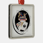Welkomstbord Zwarte Pokerchip Metalen Ornament (Rechts)
