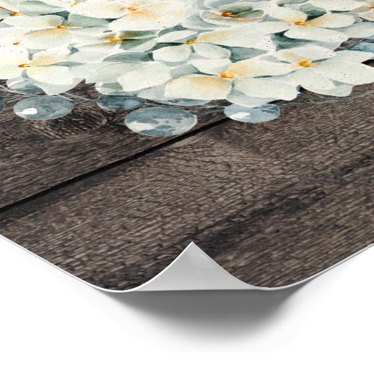 Welkomstbordkleuren pompoen en houten bruiloft poster (Hoek)