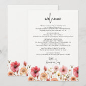 Welkomstbrief bruiloft Woonbloemen Feestdagenkaart (Voorkant / Achterkant)