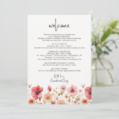 Welkomstbrief bruiloft Woonbloemen Feestdagenkaart (Staand voorkant)