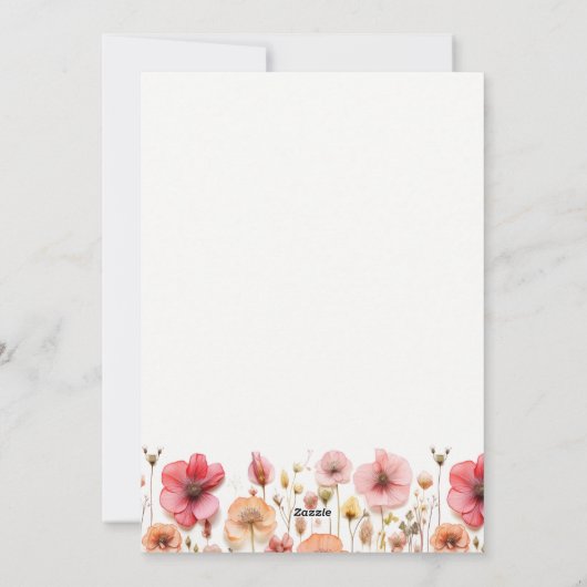 Welkomstbrief bruiloft Woonbloemen Feestdagenkaart (Achterkant)