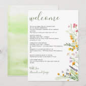 Welkomstbrief bruiloft Woonbloemen Feestdagenkaart (Voorkant / Achterkant)