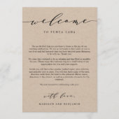 Welkomstbrief en reisdag Welkomsttas Programmakaart (Voorkant)