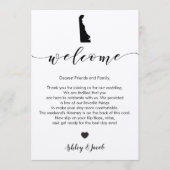 Welkomstbrief en reiskaart van Delaware Wedding Programmakaart (Voorkant)
