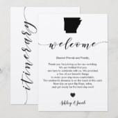 Welkomstbrief en reiskaart voor Arkansas Wedding Programmakaart (Voorkant / Achterkant)