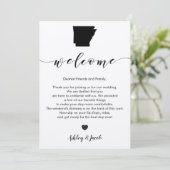 Welkomstbrief en reiskaart voor Arkansas Wedding Programmakaart (Staand voorkant)