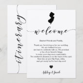Welkomstbrief en reiskaart voor New Jersey Wedding Programmakaart (Voorkant / Achterkant)