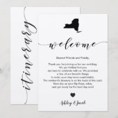 Welkomstbrief en reiskaart voor New York Wedding Programmakaart (Voorkant / Achterkant)