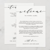 Welkomstbrief en Reisplan Bruiloftswelkomsttas (Voorkant / Achterkant)
