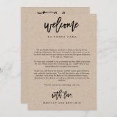 Welkomstbrief en Reisplan Huwelijksontvangsttas Programmakaart (Voorkant / Achterkant)