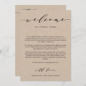 Welkomstbrief en Reisplan Huwelijksontvangsttas Programmakaart (Voorkant / Achterkant)
