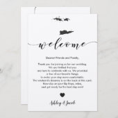 Welkomstbrief en reisroute op de Maagdeneilanden Programmakaart (Voorkant / Achterkant)