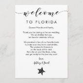 Welkomstbrief en reisroute van Starfish Wedding Programmakaart (Voorkant)