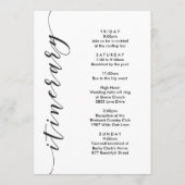 Welkomstbrief en reisroute van Starfish Wedding Programmakaart (Achterkant)