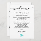 Welkomstbrief en reisroute van Starfish Wedding Programmakaart (Voorkant / Achterkant)