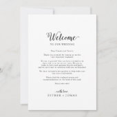 Welkomstbrief en reisroute voor  bruiloften (Voorkant)