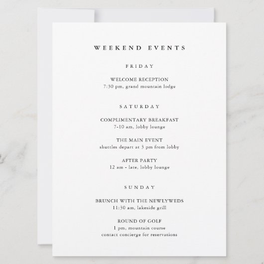 Welkomstbrief en reisroute voor Californische brui (Achterkant)