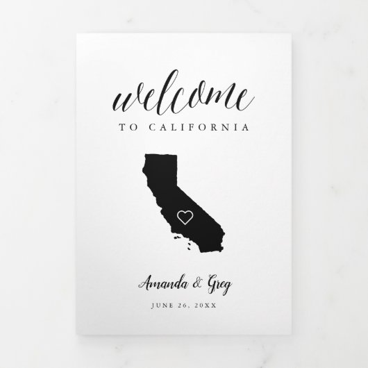 Welkomstbrief en reisroute voor Californische brui Drieluik Programma (Cover)