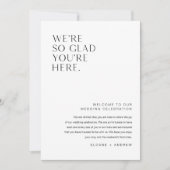 Welkomstbrief en reisroute voor HARLOW Wedding Kaart (Voorkant)