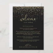 Welkomstbrief Gold Confetti Script Weduwen (Voorkant)