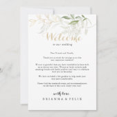 Welkomstbrief Gold Green Foliage Weddenschap (Voorkant)