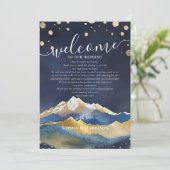 Welkomstbrief Golden Mountain Wedding & reisroute Kaart (Staand voorkant)