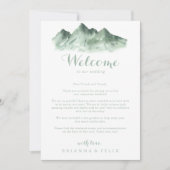 Welkomstbrief groene bergland bruiloft (Voorkant)