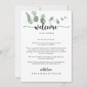Welkomstbrief groene fijne eucalyptus bruiloft (Voorkant)