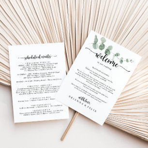 Welkomstbrief groene fijne eucalyptus bruiloft