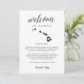 Welkomstbrief Hawaii Wedding & reisroute (Staand voorkant)