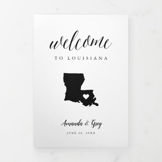Welkomstbrief Louisiana Wedding & Itinerary Drieluik Programma (Cover)