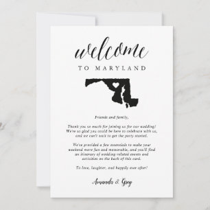 Welkomstbrief maryland Wedding & reisroute